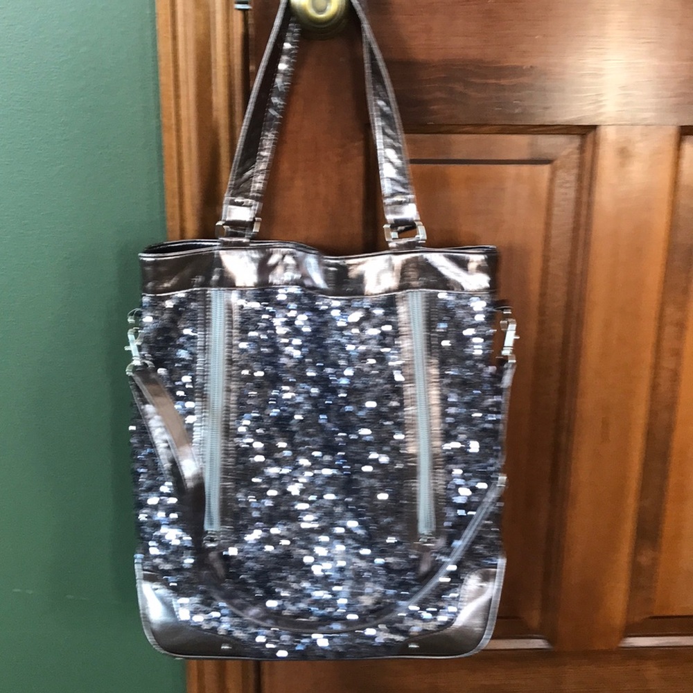 Icing Sequined grey tote great for Vegas